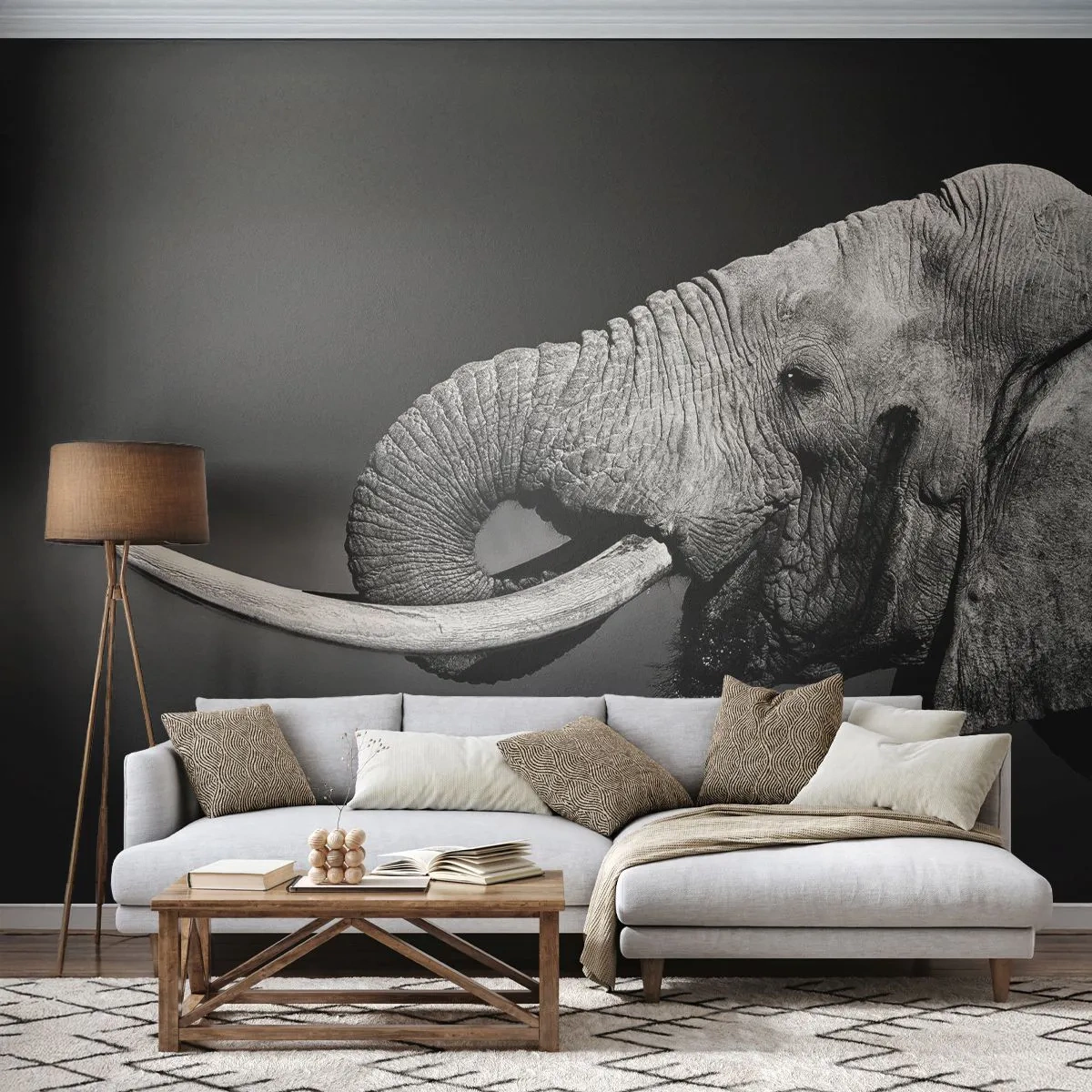 Photo Wallpaper Standard Eco - Yes, That's Right - Animals, Elephant, Africa - 200x140 cm