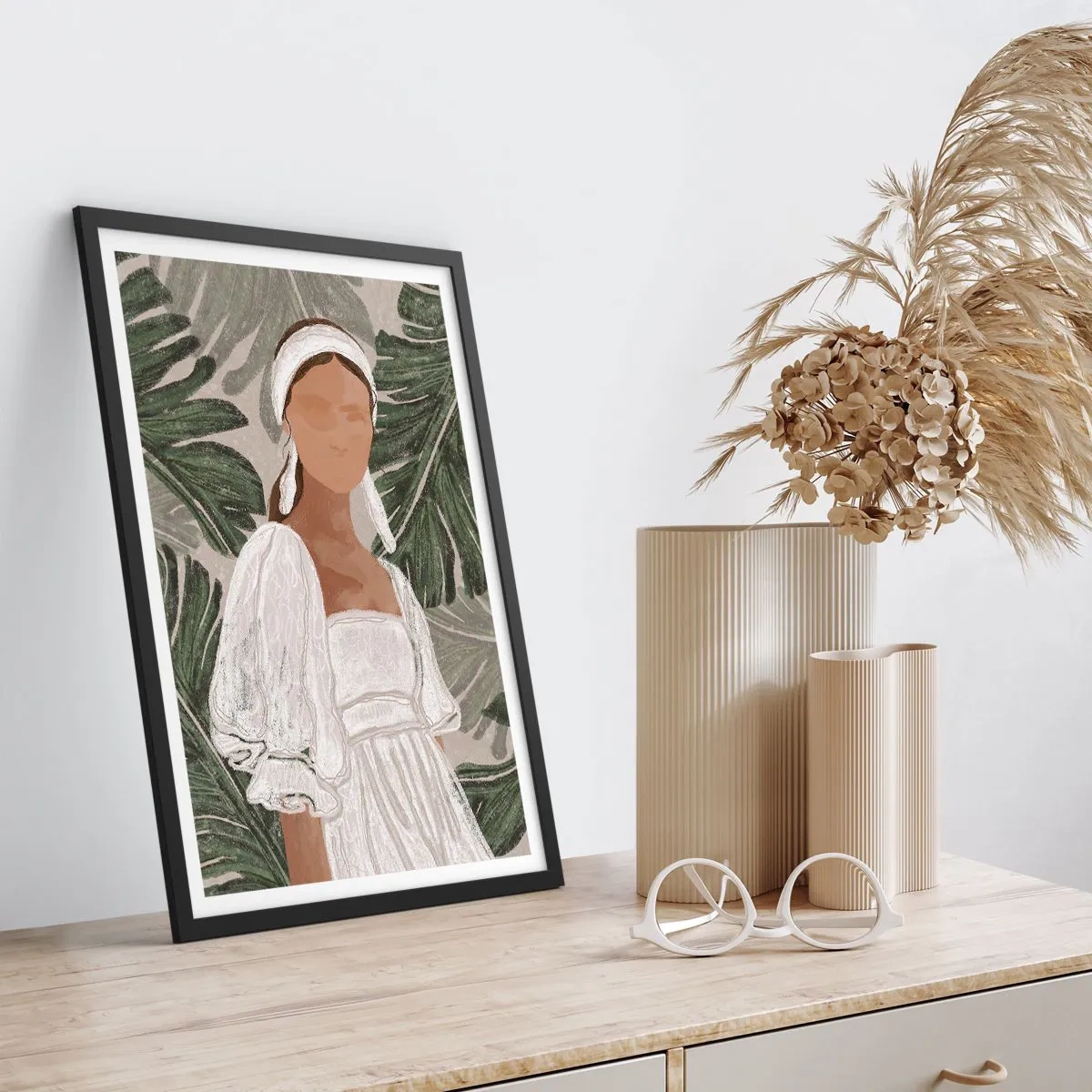 Poster in black frame - Exotic Portrait - 70x100 cm