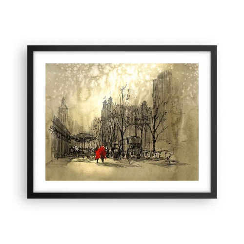 Poster in black frame - A Date in London Fog - 50x40 cm