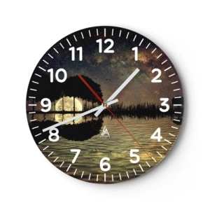 Wall clock - Clock on glass - Night at the Edge of the World - 40x40 cm