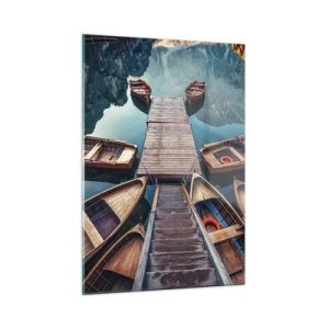 Glass picture - Waiting at the Harbour - 50x70 cm