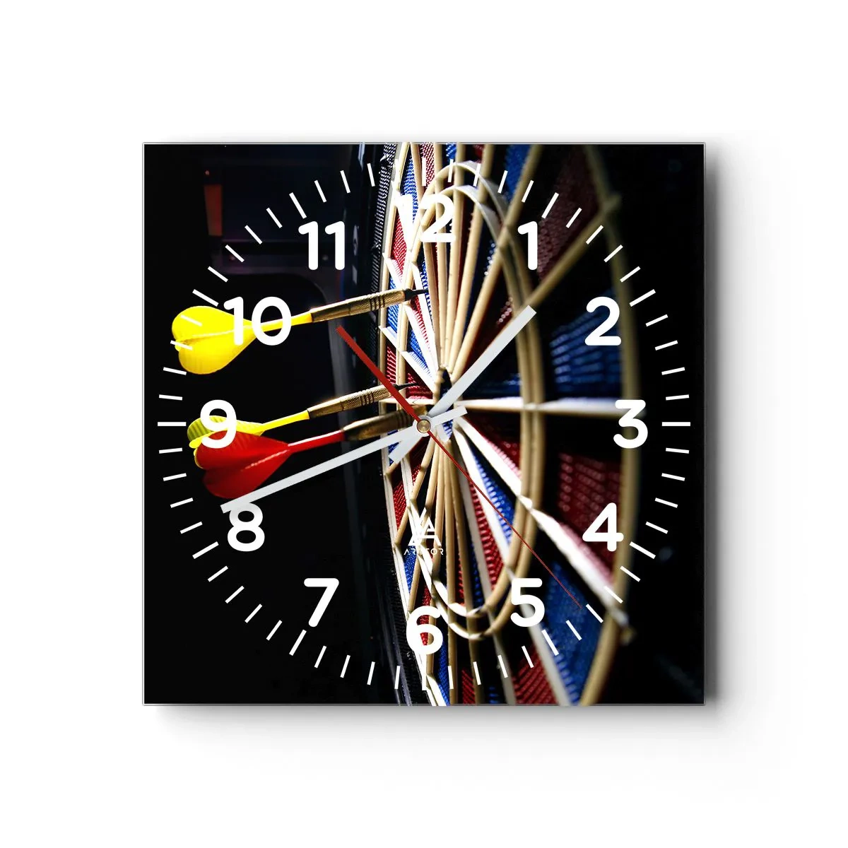 Wall clock - Clock on glass - On Point - 30x30 cm