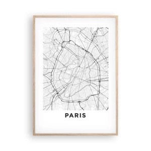 Poster in light oak frame - Flower of Paris - 70x100 cm