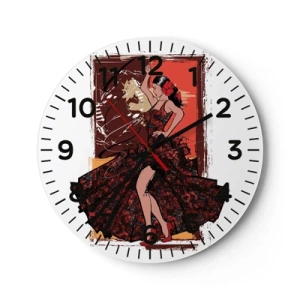 Wall clock - Clock on glass - In the Rhythm of the Heart - 30x30 cm