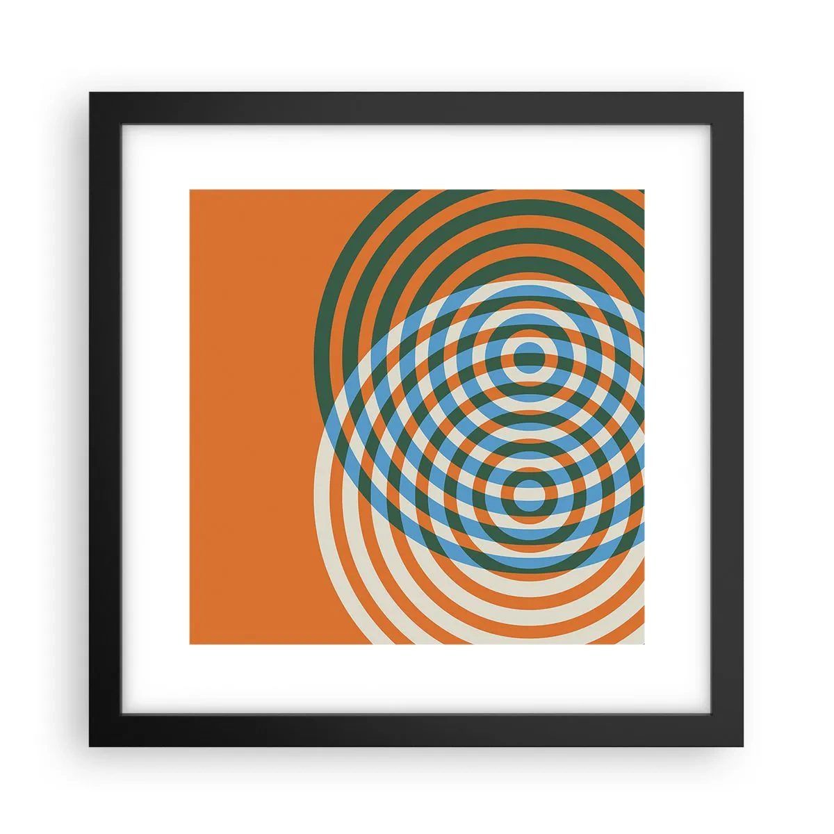Poster in black frame - Abstract Variation on a Circle - 30x30 cm