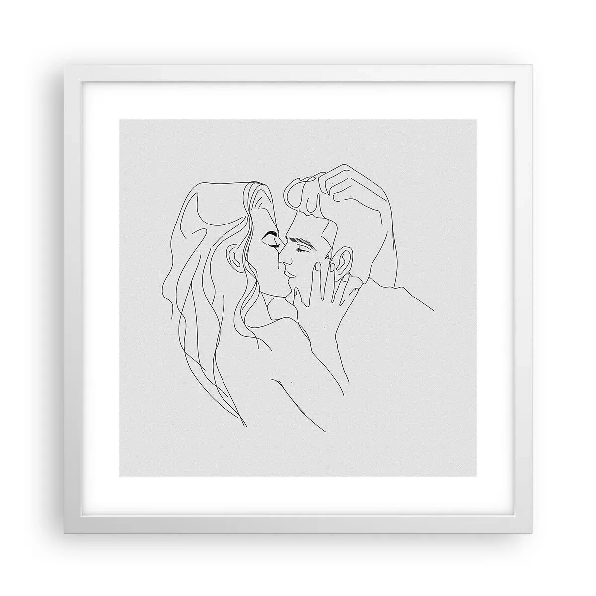 Poster in white frmae - With the Same Line - 40x40 cm
