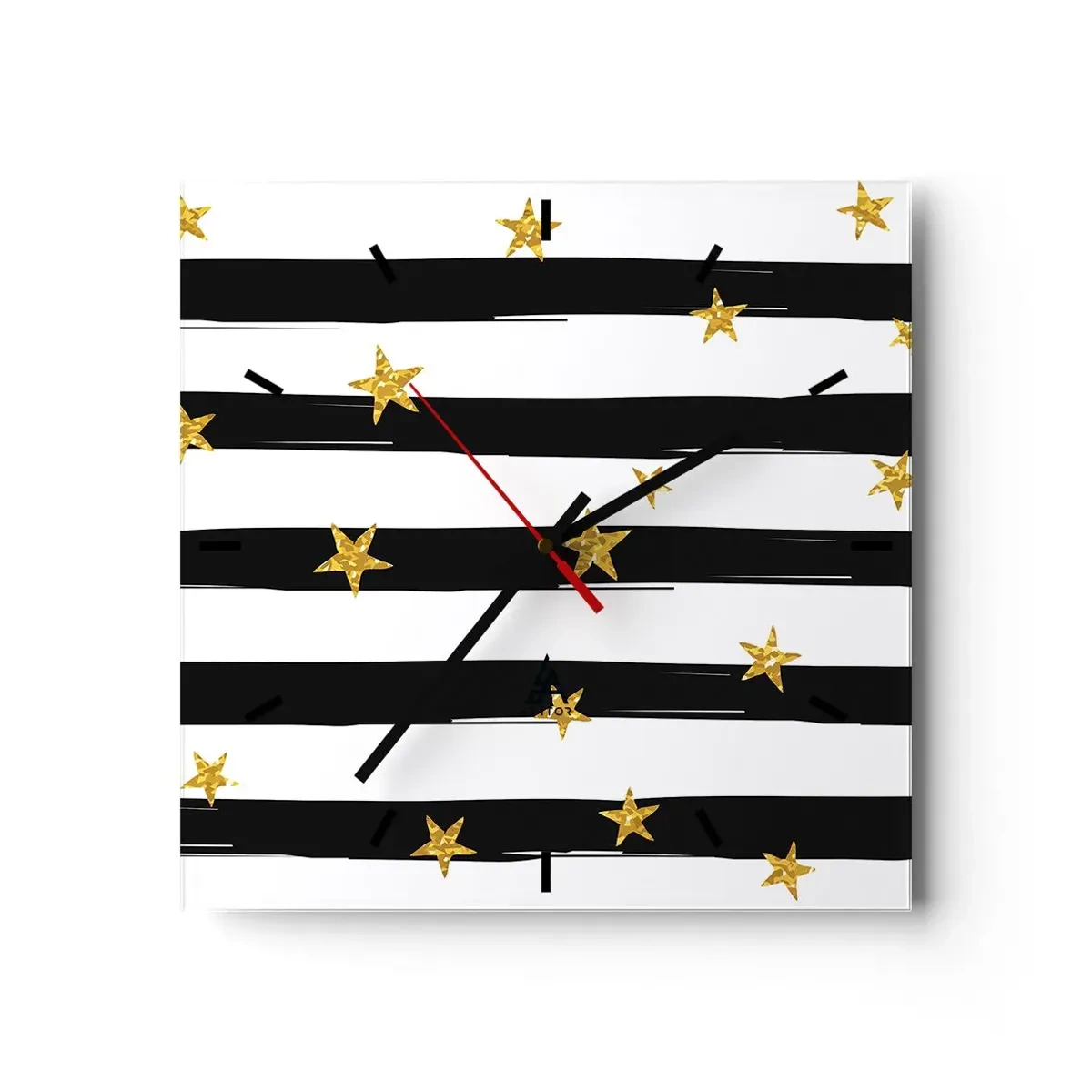 Wall clock - Clock on glass - We Have All Been Born Under a Lucky Star - 30x30 cm