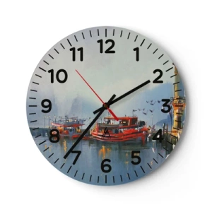 Wall clock - Clock on glass - At the End of the World - 40x40 cm