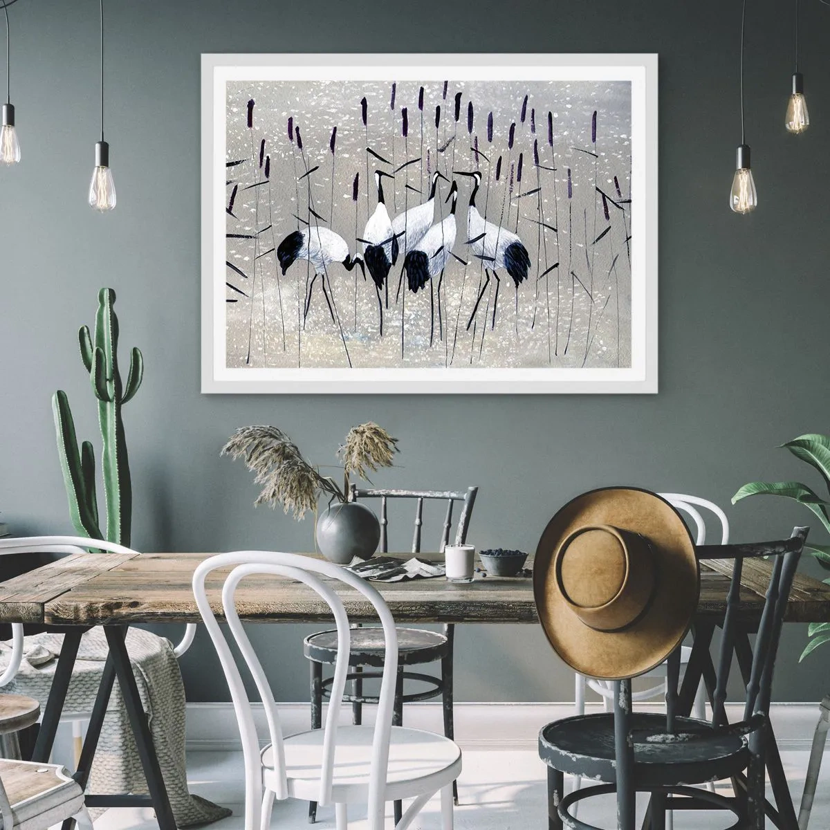 Poster in white frmae - Birds of Feather - 40x30 cm