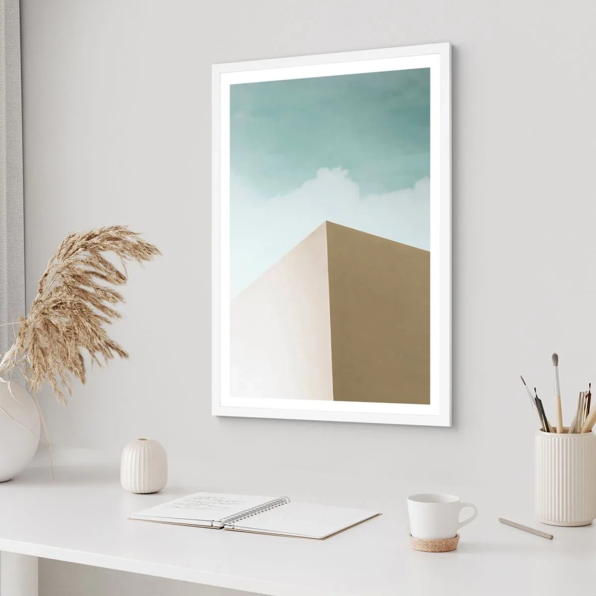 Poster in white frmae - Geometry of a Sunny summer - 61x91 cm