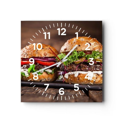 Wall clock - Clock on glass - American Dream - 40x40 cm