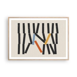 Poster in light oak frame - Domino - Composition - 100x70 cm