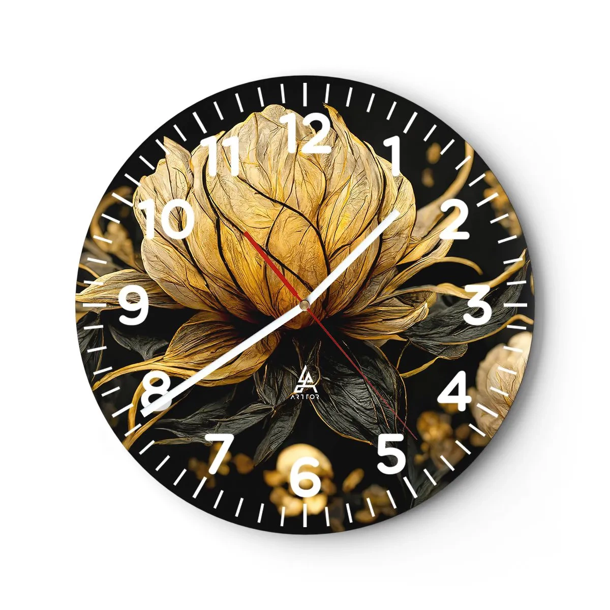 Wall clock - Clock on glass - Subtle Fragility - 40x40 cm