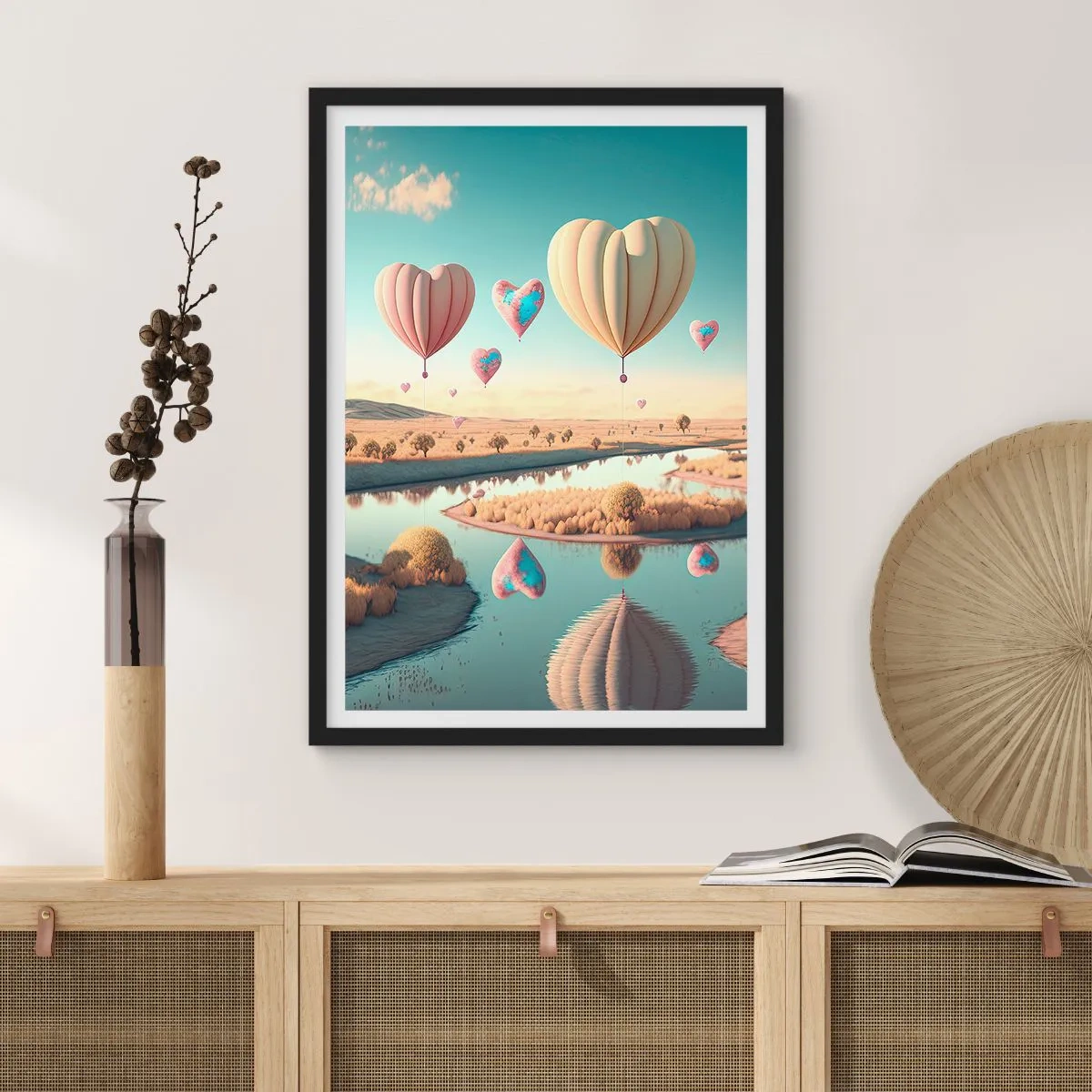 Poster in black frame - Love Lifts You up - 30x40 cm