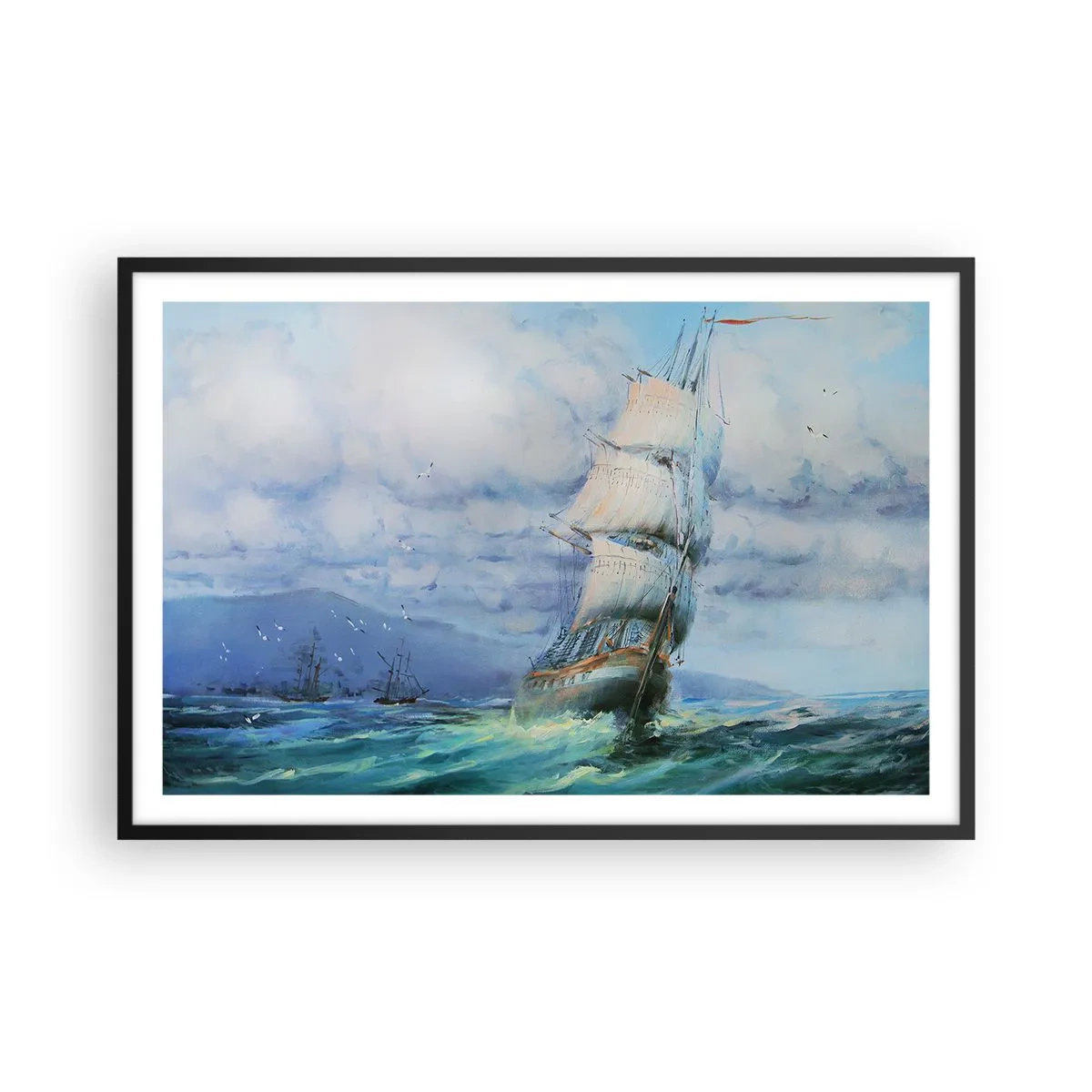 Poster in black frame - Happy Winds - 91x61 cm