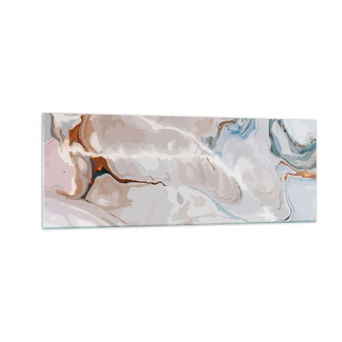 Glass picture - Blue Meanders under White - 140x50 cm