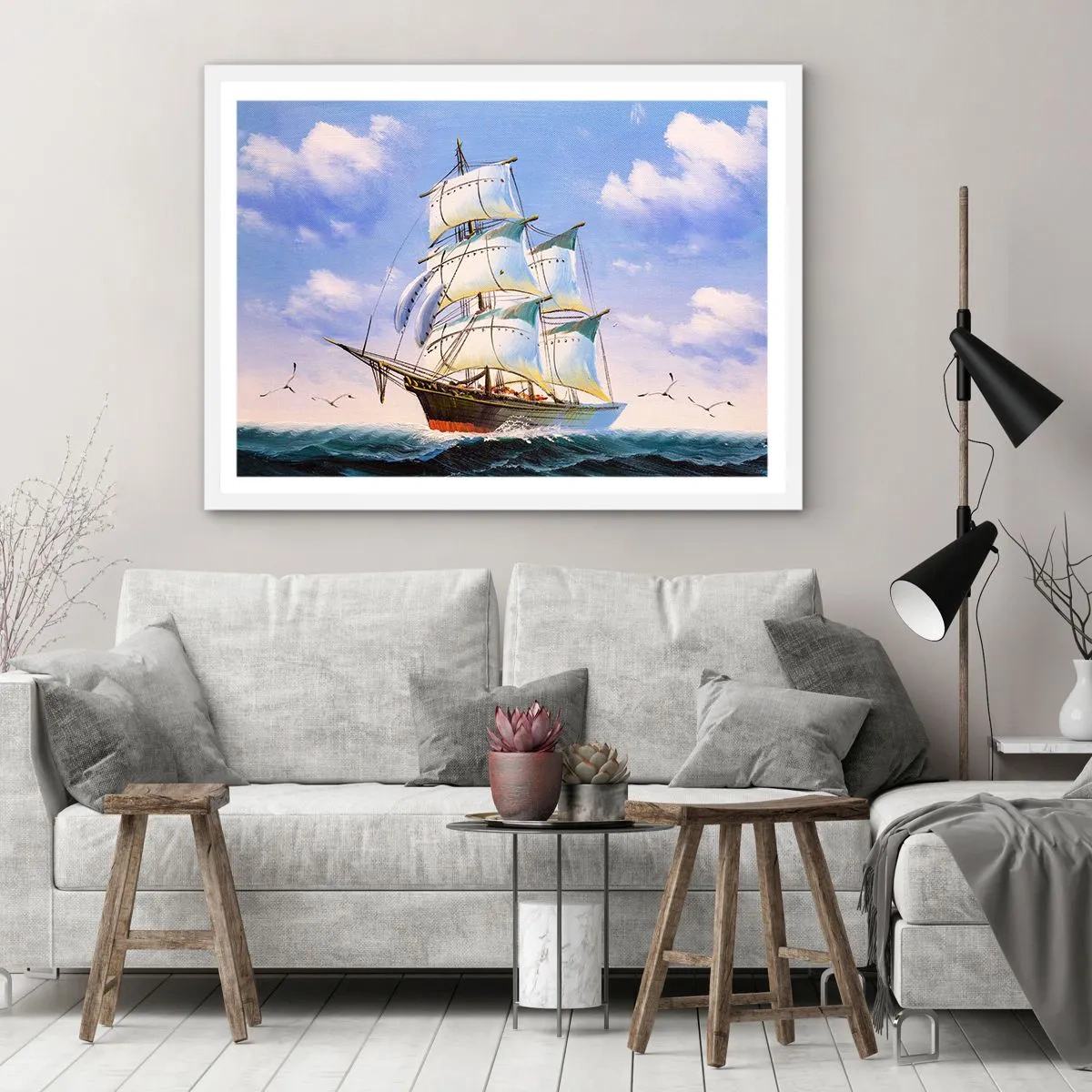 Poster in white frmae - Proudly with Wind - 70x50 cm