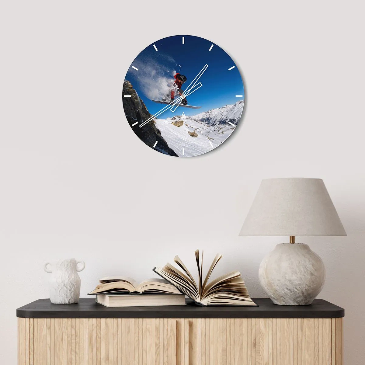 Wall clock - Clock on glass - And You Became Part of Space - 40x40 cm