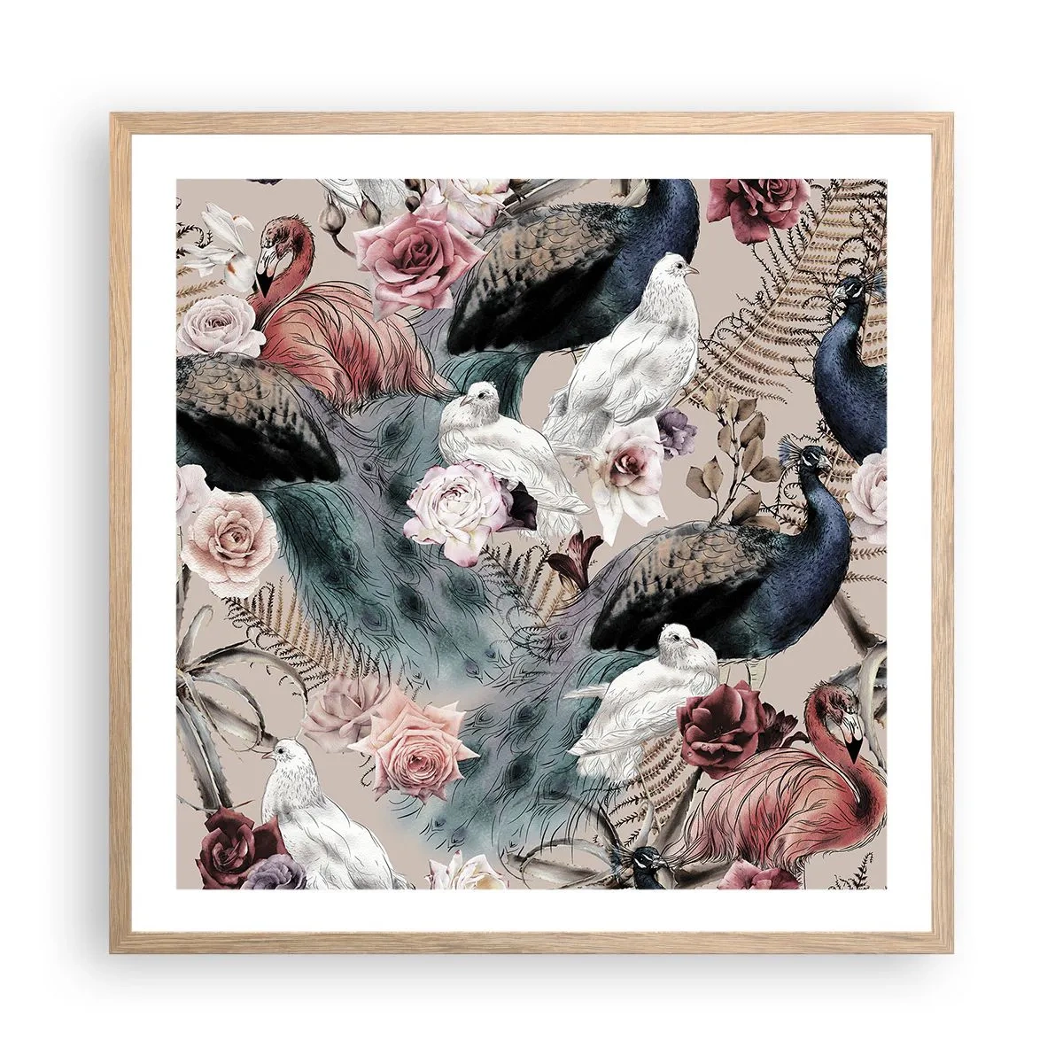 Poster in light oak frame - In Palace Garden - 60x60 cm