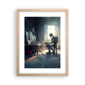 Poster in light oak frame - Act of Creation - 30x40 cm