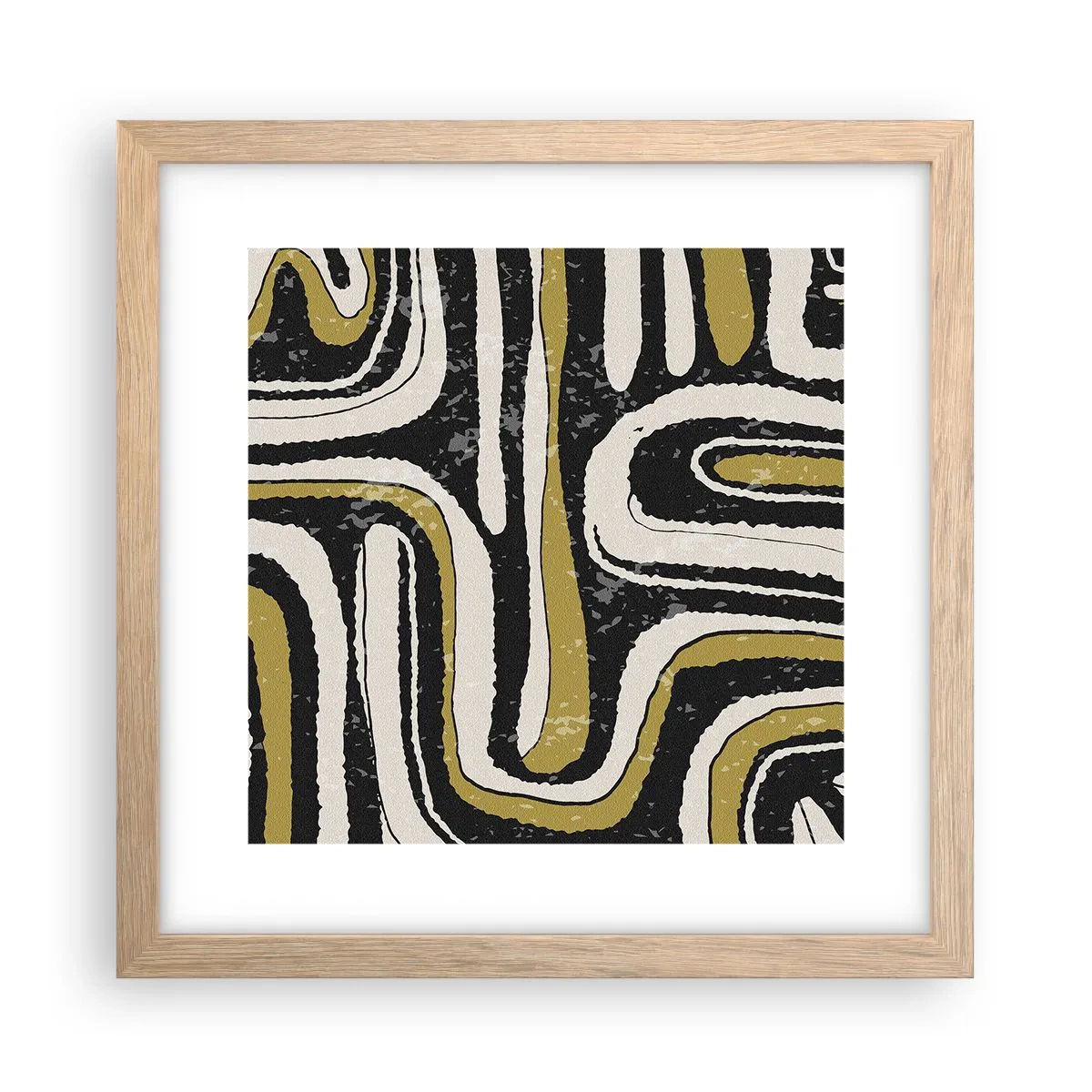 Poster in light oak frame - Compositions: Tracks and Alleys - 30x30 cm