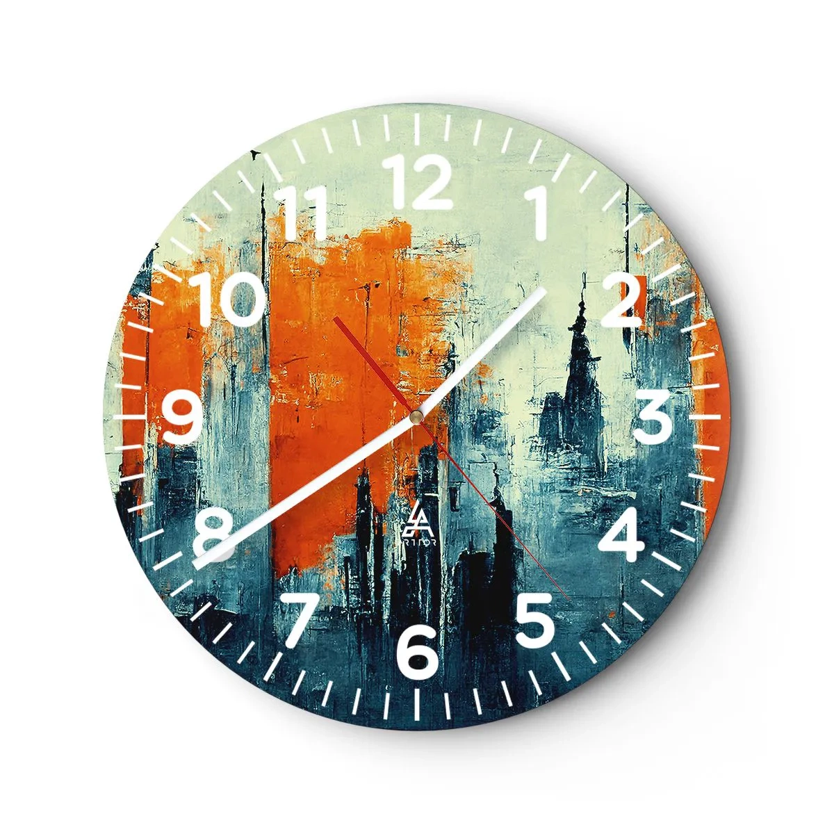 Wall clock - Clock on glass - Modern Landscape - 40x40 cm