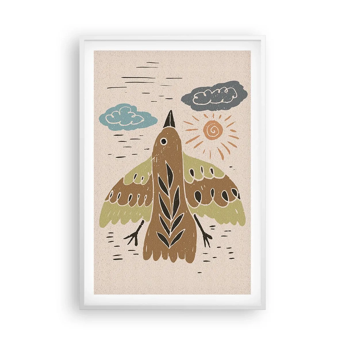 Poster in white frmae - Joyful Flight - 61x91 cm