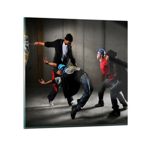 Glass picture - Dancing with Street Wind - 50x50 cm