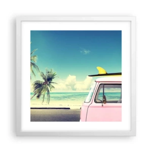 Poster in white frmae - Holiday Time - 40x40 cm
