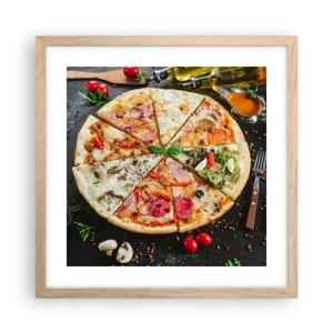 Poster in light oak frame - Range of Flavours - 40x40 cm