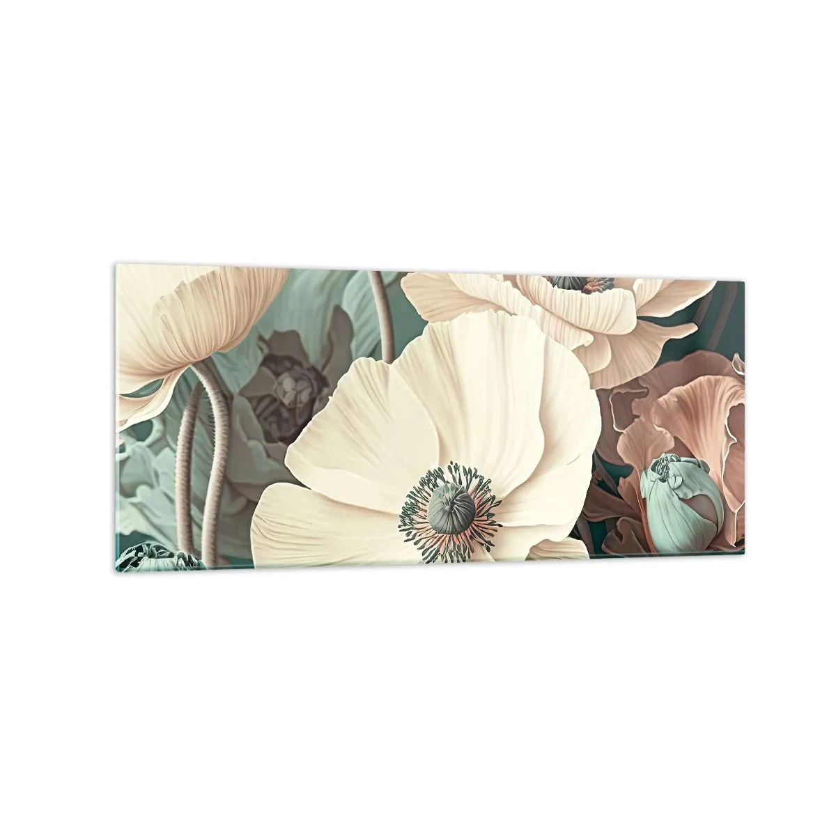 Glass picture - Whisper of the Poppies - 120x50 cm