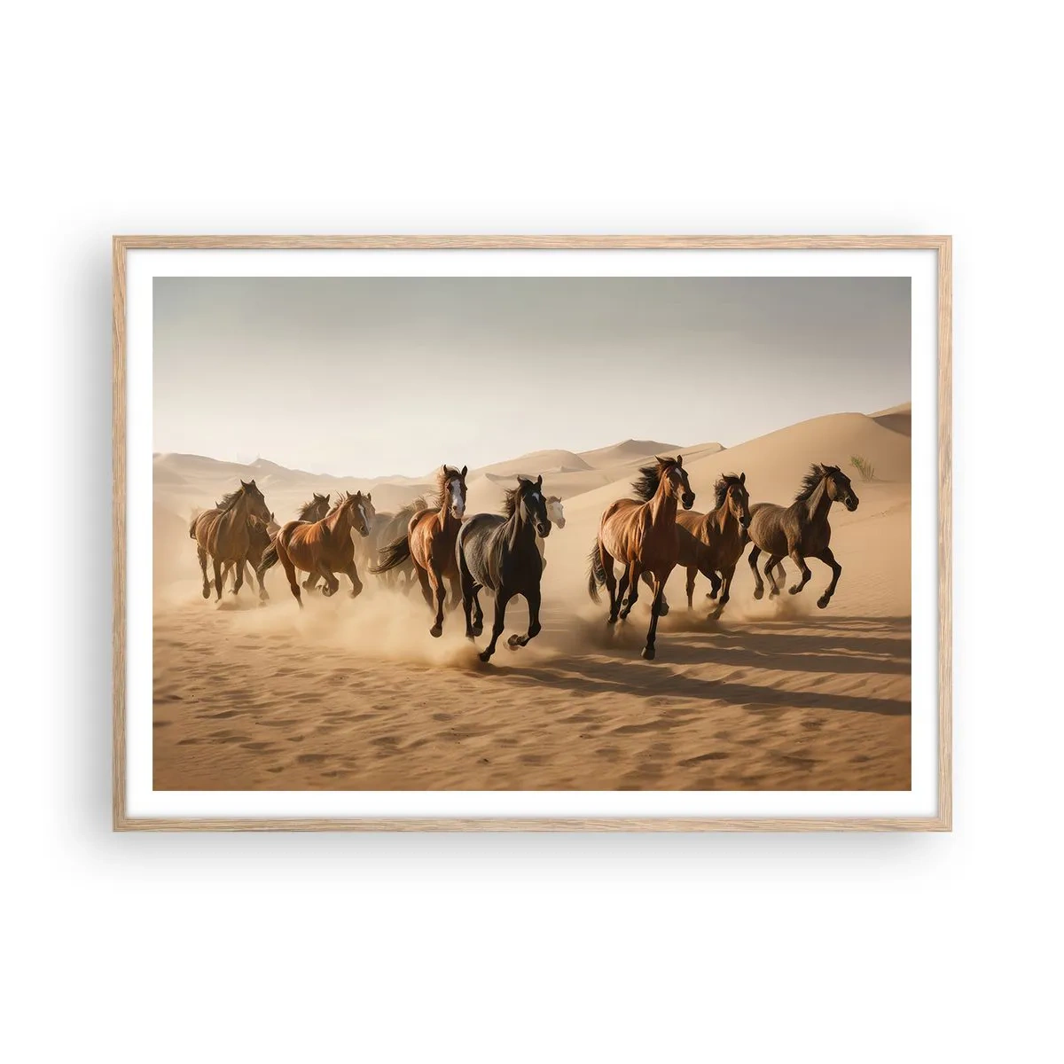 Poster in light oak frame - Free as a Wind - 100x70 cm