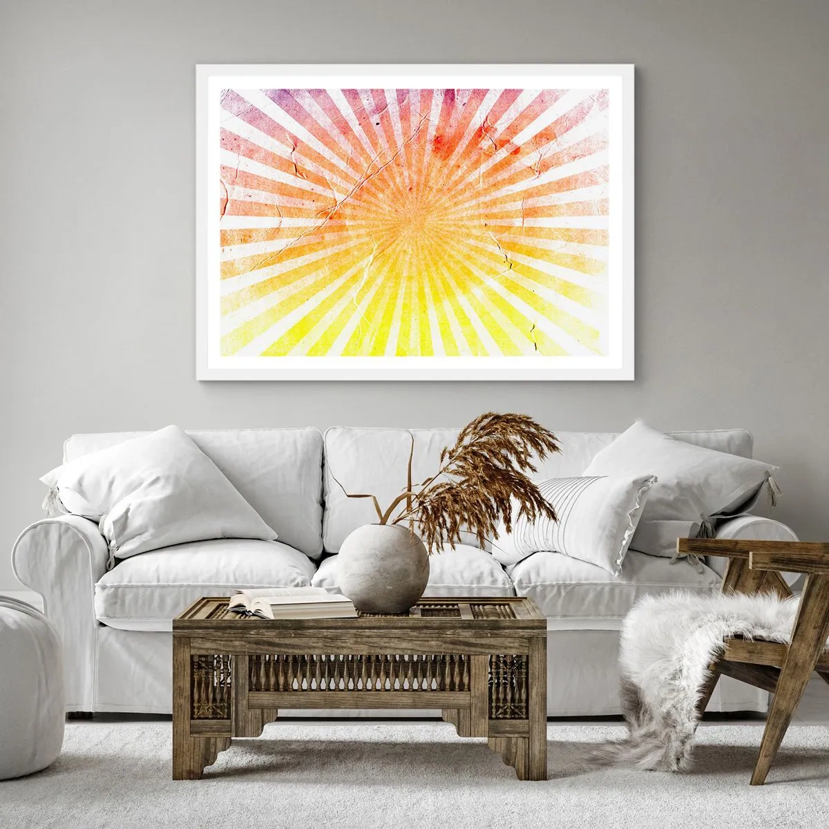 Poster in white frmae - Sunrises and Sunsets - 50x50 cm