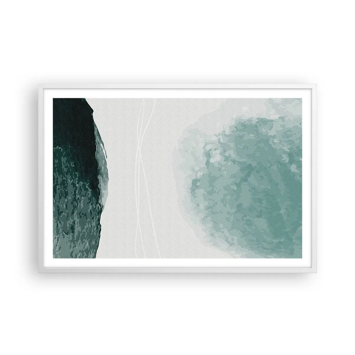 Poster in white frmae - Encounter With Fog - 91x61 cm