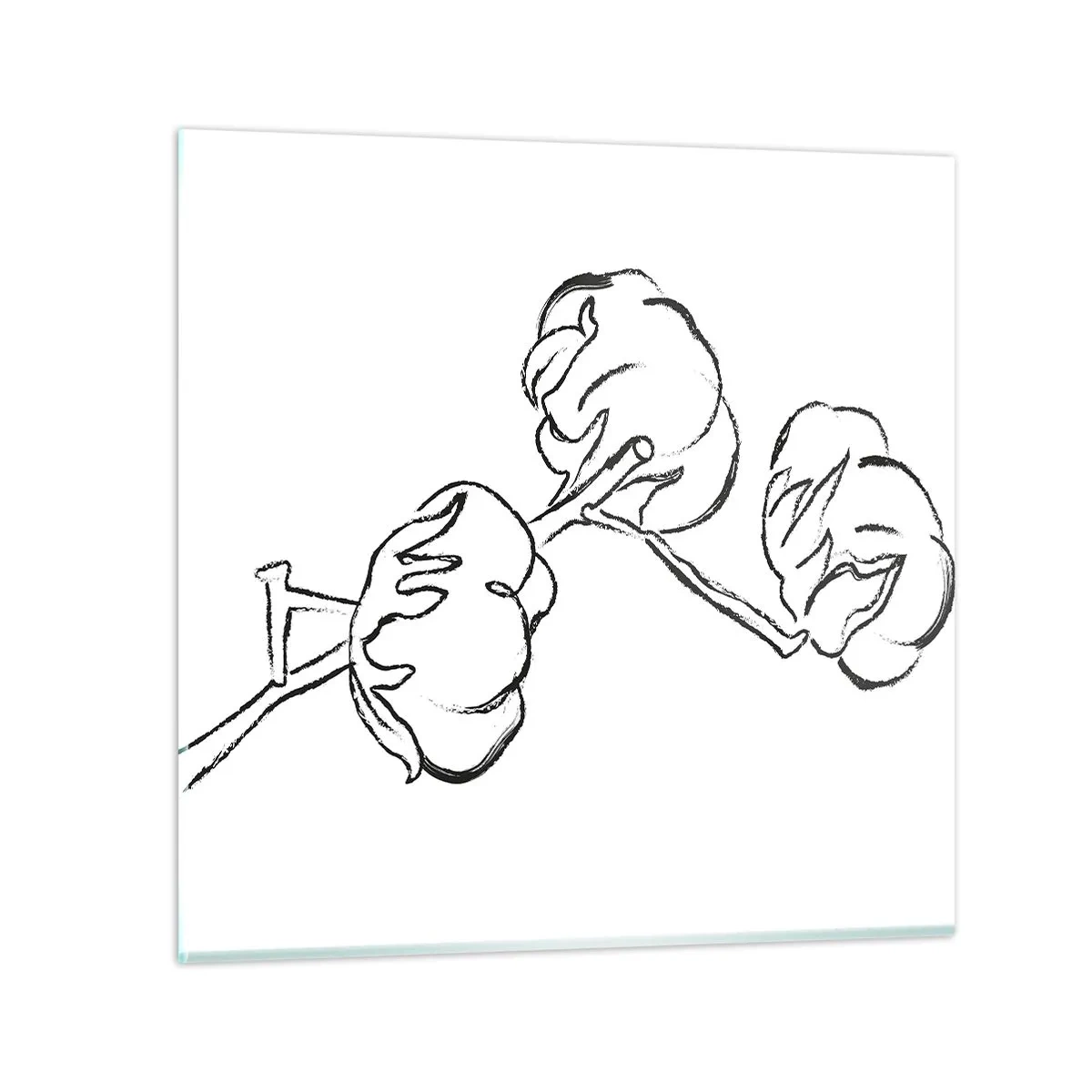 Glass picture - Cotton Fluff - 60x60 cm