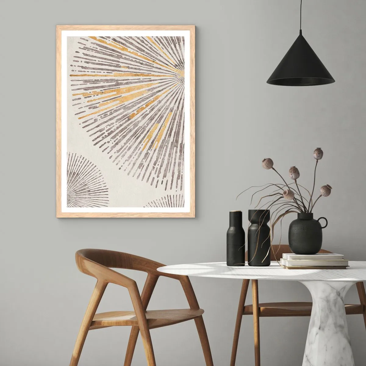 Poster in light oak frame - Beauty of a Ray - 40x50 cm