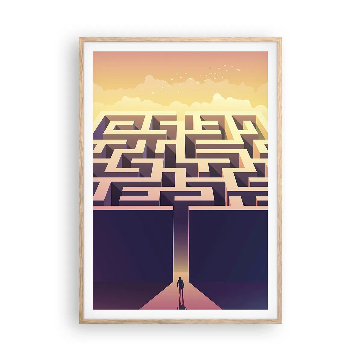 Poster in light oak frame - Decision Time - 70x100 cm