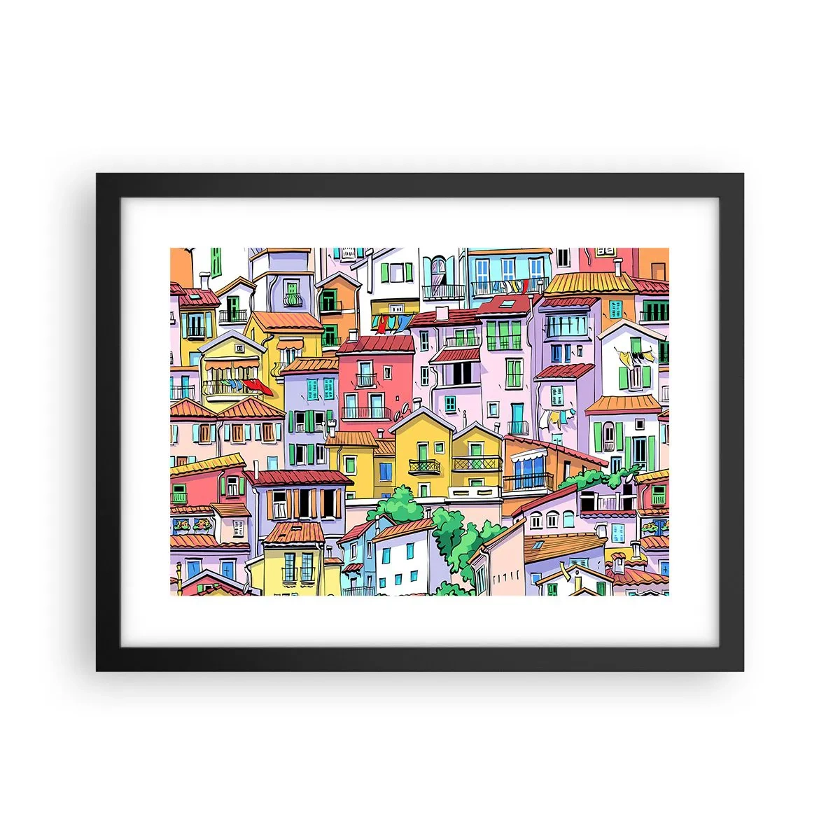 Poster in black frame - Merry City - 40x30 cm