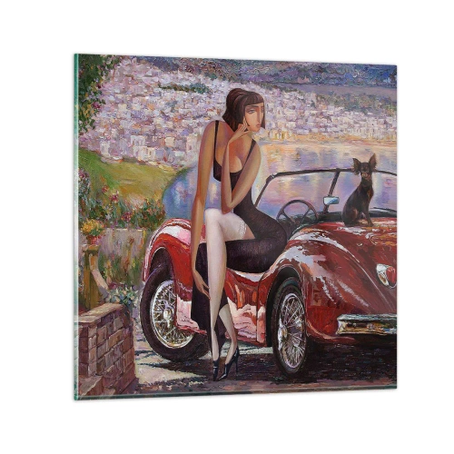 Glass picture - Summer? Only in Riviera - 40x40 cm