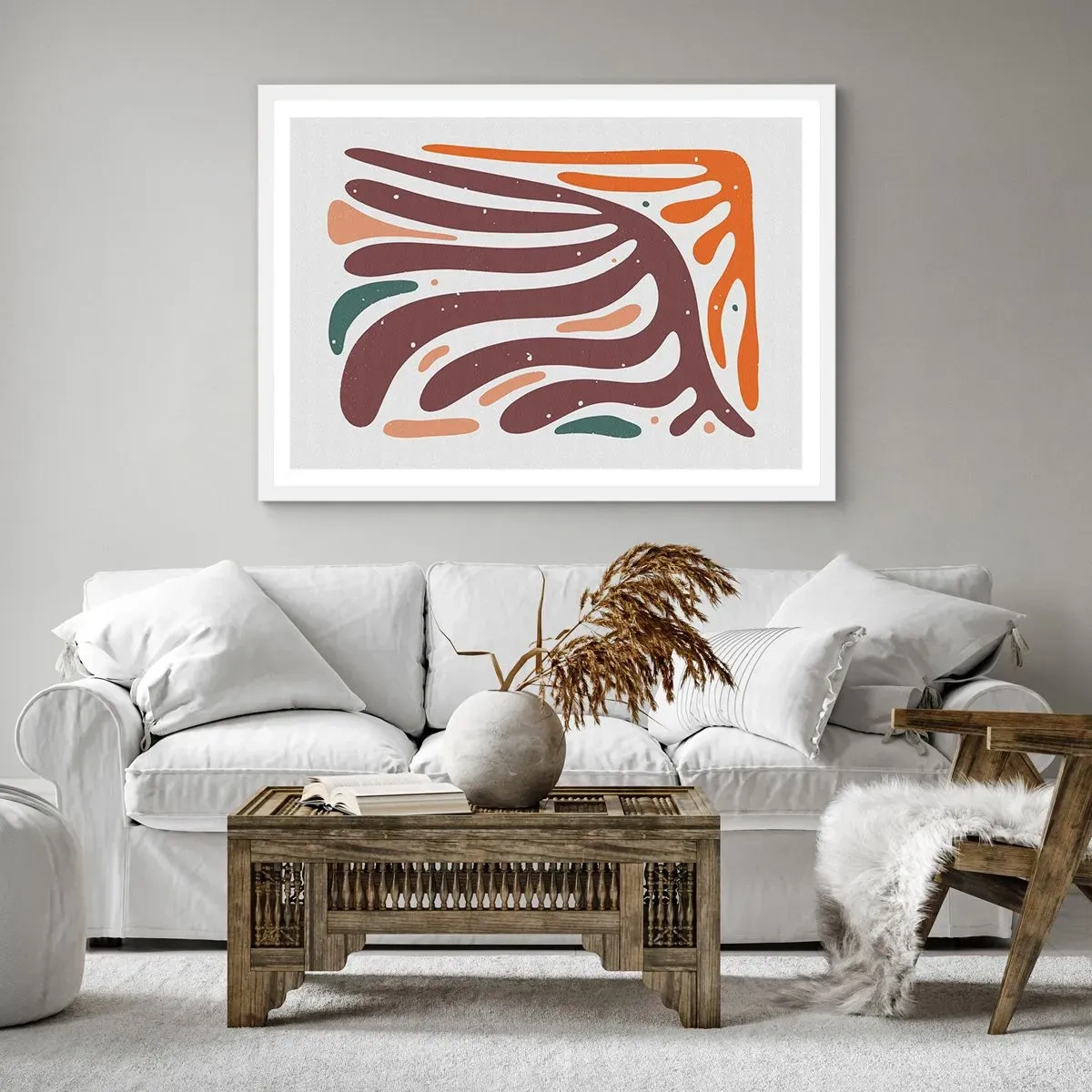 Poster in white frmae - Radiant Organic Composition - 40x30 cm