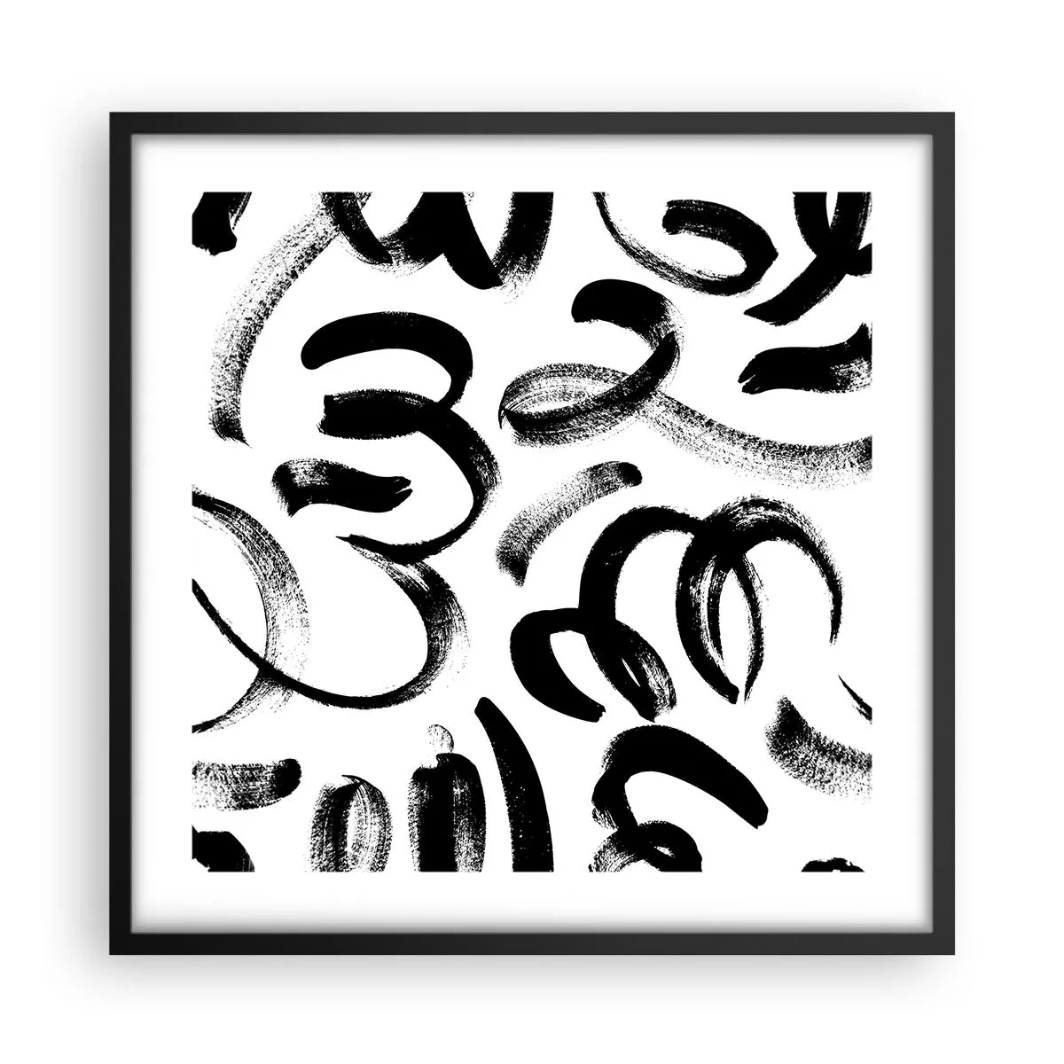 Poster in black frame - Black on White - 50x50 cm