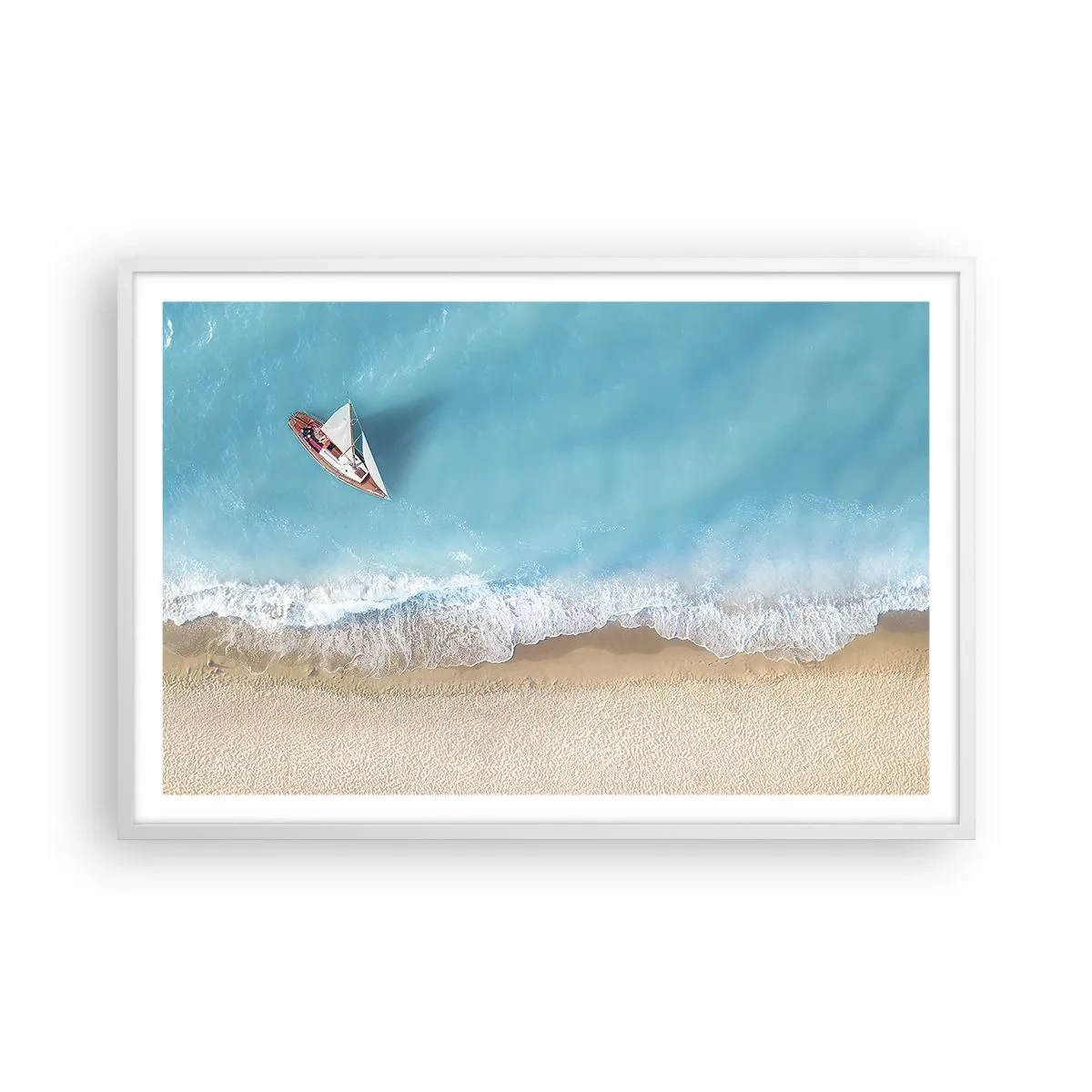 Poster in white frmae - On the Border of Blue and Gold - 91x61 cm