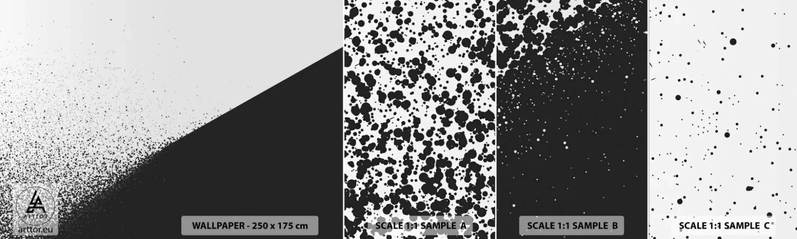 Photo Wallpaper Sample Self-Adhesive Deluxe Sticker - Faster and More - Abstraction, Graphics, Black and white - 100x30 cm