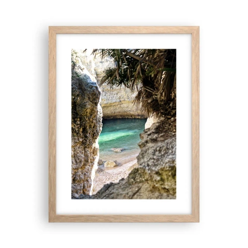 Poster in light oak frame - Turquoise Bay - 30x40 cm