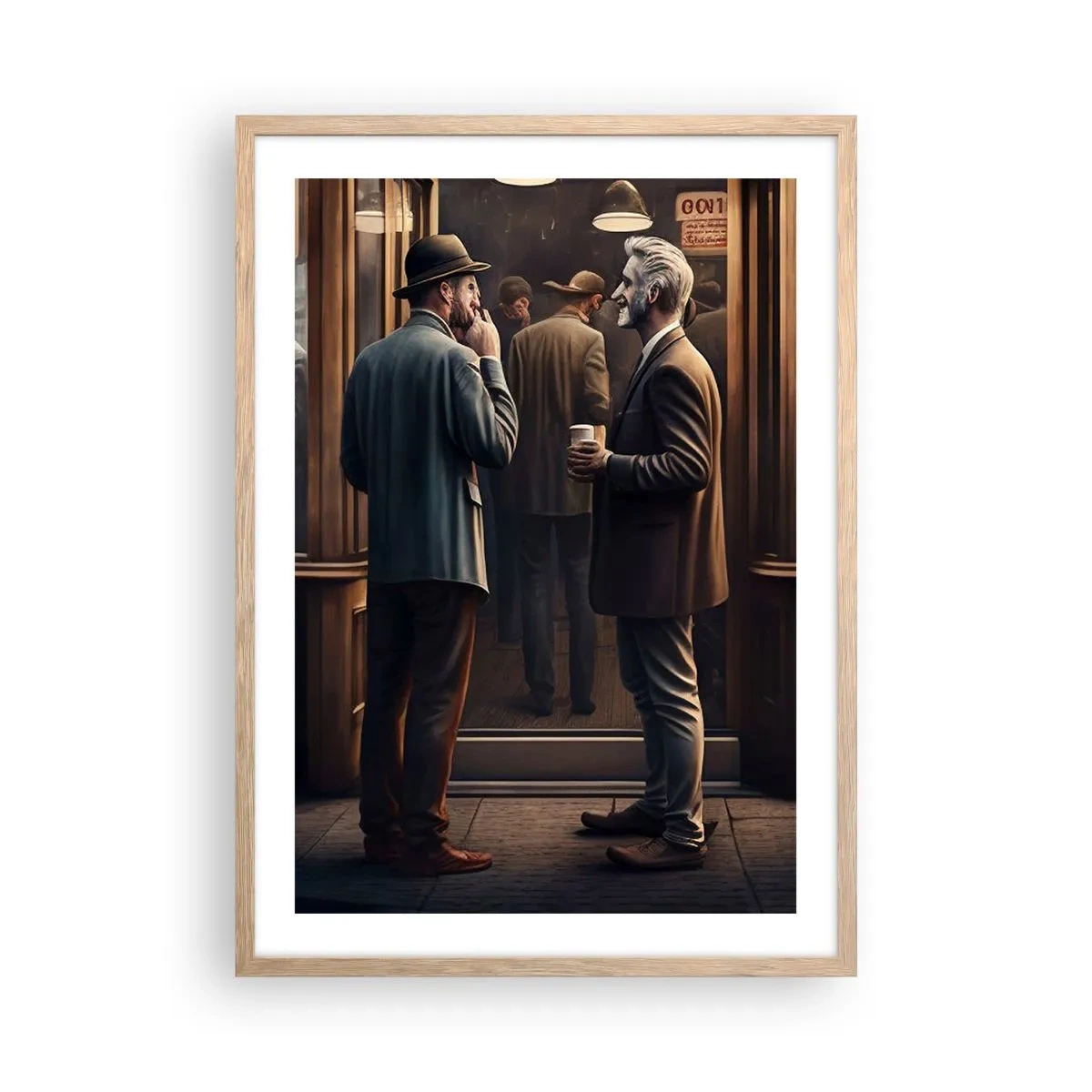 Poster in light oak frame - Good Time of the Day - 50x70 cm