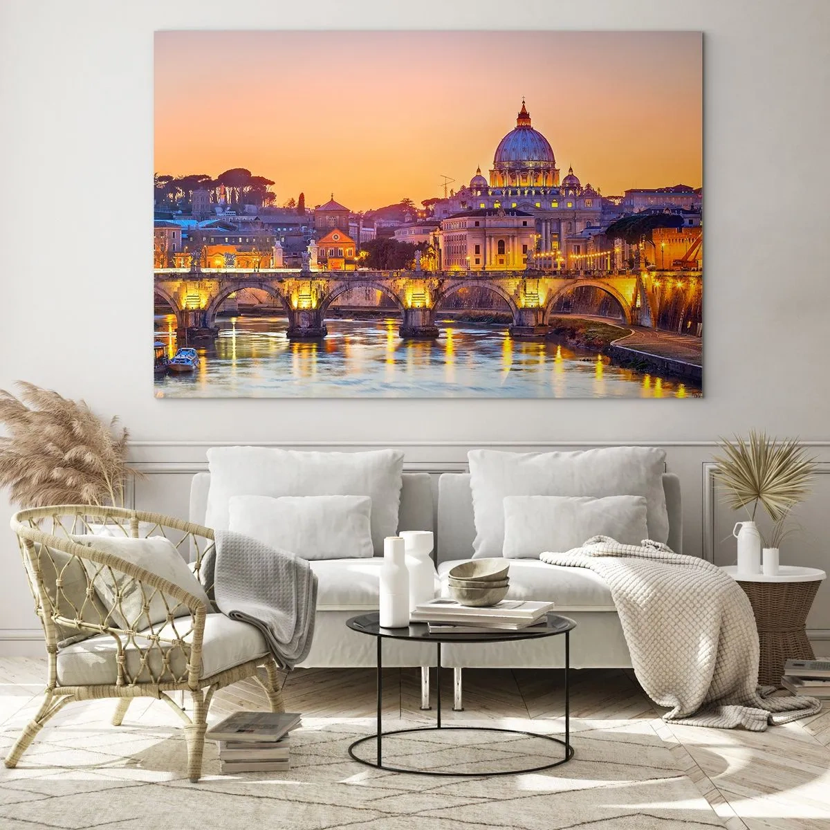 Glass picture - Twilight over Eternal City - 120x80 cm