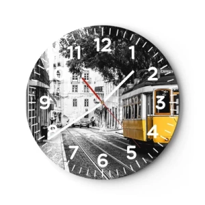 Wall clock - Clock on glass - With Fado in the Background - 30x30 cm