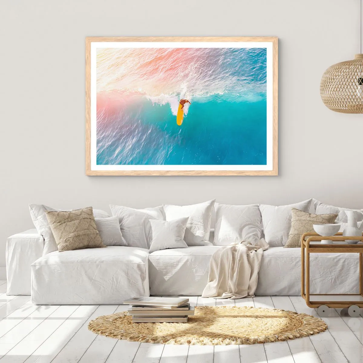Poster in light oak frame - Ocean Rider - 70x50 cm