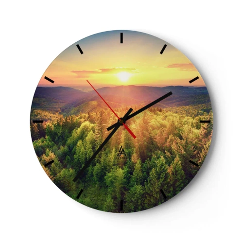 Wall clock - Clock on glass - Peaks and Summits - 40x40 cm