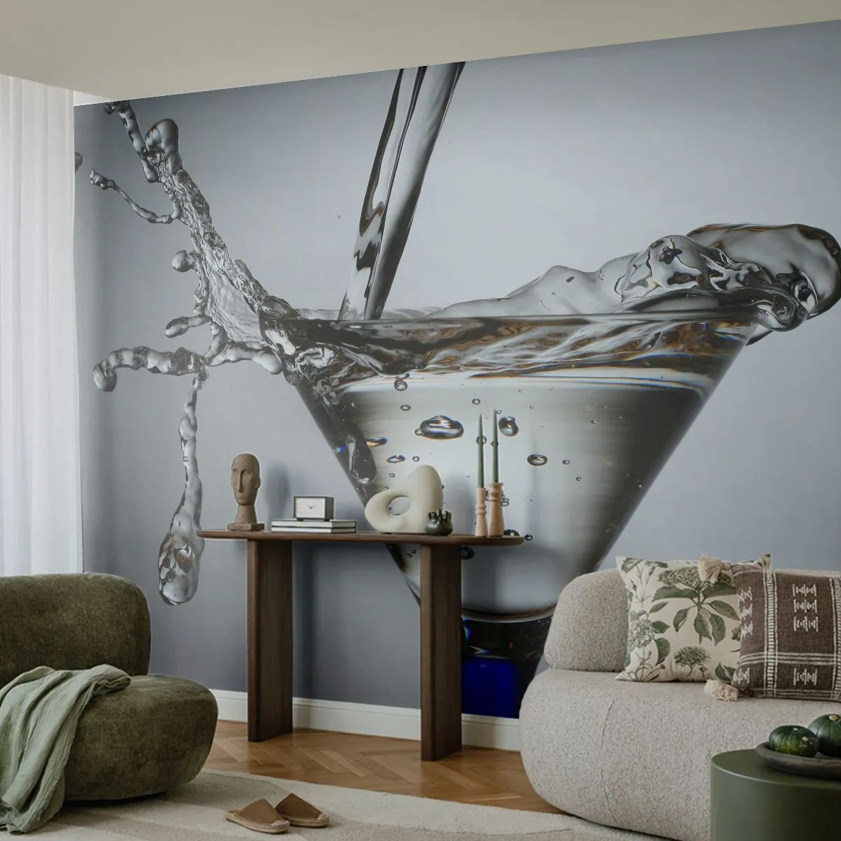 Self-Adhesive Photo Wallpaper Deluxe Sticker - On the Brim of a Glass - Glass, Drink, Gastronomy - 250x175 cm